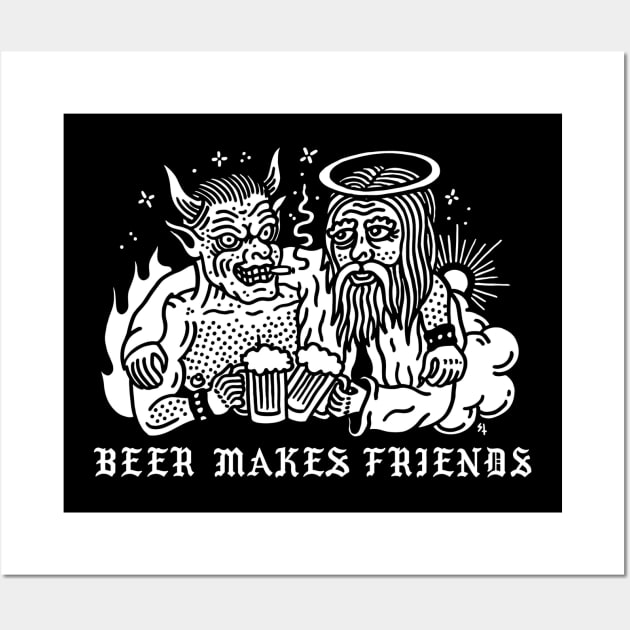 Beer Makes Friends, Cheers! Wall Art by Utamanya